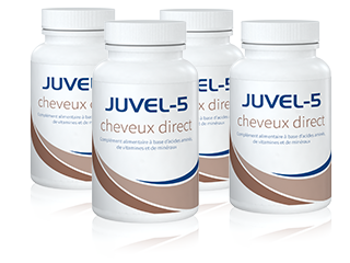 Commander le lot de 4 mois de JUVEL-5 cheveux direct avec livraison gratuite